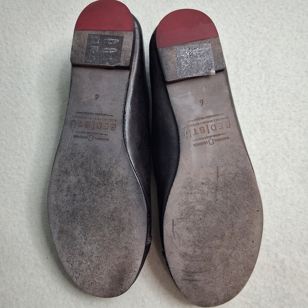Bed Stu Brown Leather Ballet Flats Crossover Round Toe Slip On Shoes Womens 6 - Picture 8 of 12